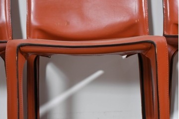 中古　Cassina(カッシーナ)　412 CAB(キャブ)　MARIO BELLINI(マリオ・ベリーニ)　端正なフォルムが魅力のアームレスチェア5脚　現行定価約150万円相当　(R-085377)