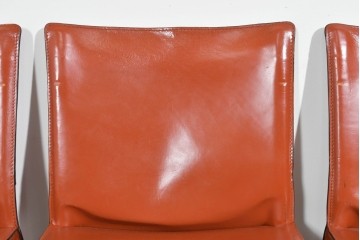 中古　Cassina(カッシーナ)　412 CAB(キャブ)　MARIO BELLINI(マリオ・ベリーニ)　端正なフォルムが魅力のアームレスチェア5脚　現行定価約150万円相当　(R-085377)