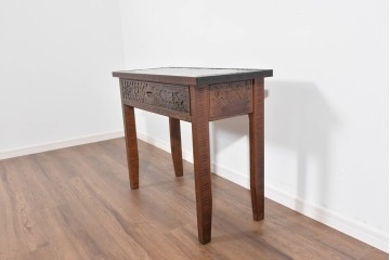 中古　伝統工芸　軽井沢彫り　桜の彫刻が味わいを添えるコンソール　(R-085379)