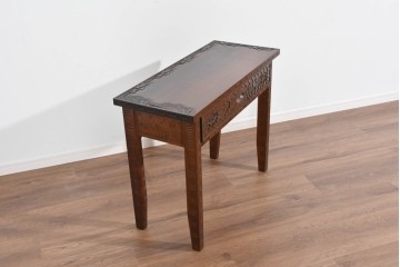 中古　伝統工芸　軽井沢彫り　桜の彫刻が味わいを添えるコンソール　(R-085379)