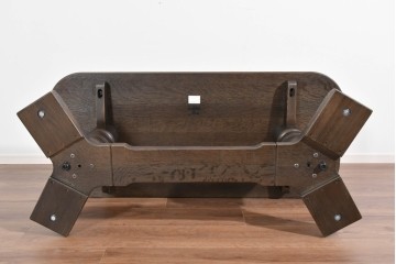 中古　超美品　飛騨産業　キツツキ　PROVINCIAL(プロヴィンシャル)　ナラ材　重厚な脚部が映えるセンターテーブル 　定価約35万円相当　(R-085380)