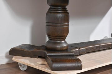 中古　超美品　飛騨産業　キツツキ　PROVINCIAL(プロヴィンシャル)　ナラ材　重厚な脚部が映えるセンターテーブル 　定価約35万円相当　(R-085380)