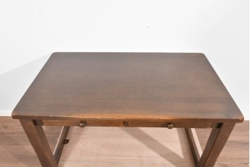 中古　美品　希少な廃番品　柏木工(KASHIWA)　WILDERNESS(ウィルダネス)　ナラ材　上質な造りが魅力のデスク&ワゴンセット　定価約35万円相当　(R-085382)