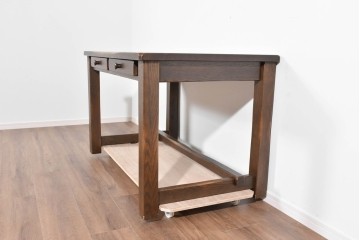 中古　美品　希少な廃番品　柏木工(KASHIWA)　WILDERNESS(ウィルダネス)　ナラ材　上質な造りが魅力のデスク&ワゴンセット　定価約35万円相当　(R-085382)