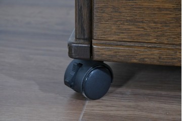 中古　美品　希少な廃番品　柏木工(KASHIWA)　WILDERNESS(ウィルダネス)　ナラ材　上質な造りが魅力のデスク&ワゴンセット　定価約35万円相当　(R-085382)