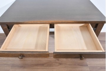 中古　美品　希少な廃番品　柏木工(KASHIWA)　WILDERNESS(ウィルダネス)　ナラ材　上質な造りが魅力のデスク&ワゴンセット　定価約35万円相当　(R-085382)