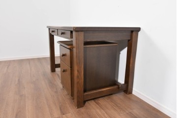 中古　美品　希少な廃番品　柏木工(KASHIWA)　WILDERNESS(ウィルダネス)　ナラ材　上質な造りが魅力のデスク&ワゴンセット　定価約35万円相当　(R-085382)