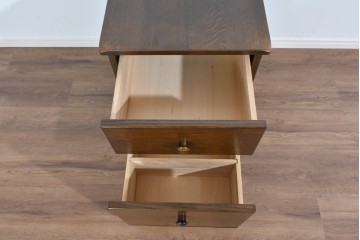 中古　美品　希少な廃番品　柏木工(KASHIWA)　WILDERNESS(ウィルダネス)　ナラ材　上質な造りが魅力のデスク&ワゴンセット　定価約35万円相当　(R-085382)