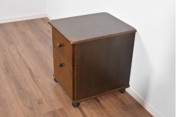 中古　美品　希少な廃番品　柏木工(KASHIWA)　WILDERNESS(ウィルダネス)　ナラ材　上質な造りが魅力のデスク&ワゴンセット　定価約35万円相当　(R-085382)