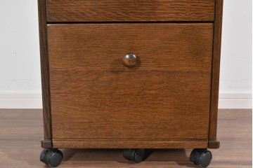 中古　美品　希少な廃番品　柏木工(KASHIWA)　WILDERNESS(ウィルダネス)　ナラ材　上質な造りが魅力のデスク&ワゴンセット　定価約35万円相当　(R-085382)