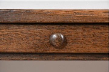 中古　美品　希少な廃番品　柏木工(KASHIWA)　WILDERNESS(ウィルダネス)　ナラ材　上質な造りが魅力のデスク&ワゴンセット　定価約35万円相当　(R-085382)