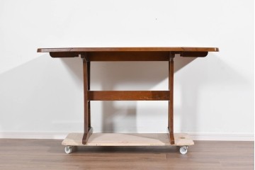 中古　美品　三越家具　カントリーハウス　Brugge(ブルージュ)　編み込みの脚部デザインが涼しげなバタフライテーブル　(R-085383)