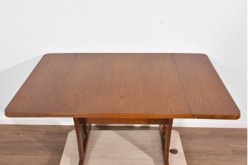 中古　美品　三越家具　カントリーハウス　Brugge(ブルージュ)　編み込みの脚部デザインが涼しげなバタフライテーブル　(R-085383)