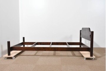 中古　美品　松本民芸家具　637型ベッドS　深い色合いの木肌が美しいシングルベッドフレーム　(R-085387)