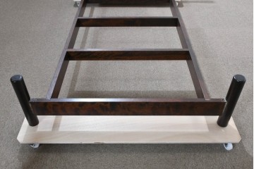 中古　美品　松本民芸家具　637型ベッドS　深い色合いの木肌が美しいシングルベッドフレーム　(R-085387)