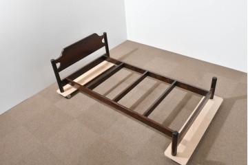 中古　美品　松本民芸家具　637型ベッドS　シンプルながら職人の意匠が感じられるシングルベッドフレーム　(R-085388)