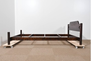 中古　美品　松本民芸家具　637型ベッドS　シンプルながら職人の意匠が感じられるシングルベッドフレーム　(R-085388)