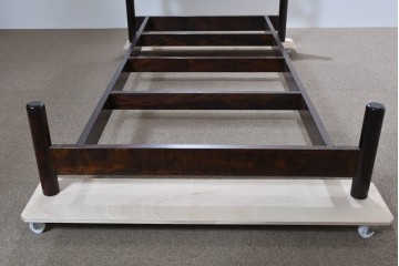 中古　美品　松本民芸家具　637型ベッドS　シンプルながら職人の意匠が感じられるシングルベッドフレーム　(R-085388)