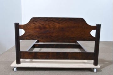 中古　美品　松本民芸家具　637型ベッドS　シンプルながら職人の意匠が感じられるシングルベッドフレーム　(R-085388)