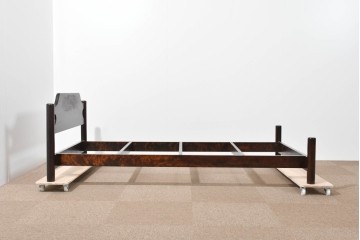 中古　美品　松本民芸家具　637型ベッドS　シンプルながら職人の意匠が感じられるシングルベッドフレーム　(R-085388)