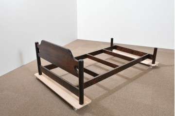 中古　美品　松本民芸家具　637型ベッドS　シンプルながら職人の意匠が感じられるシングルベッドフレーム　(R-085388)