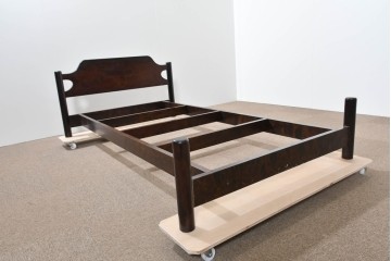 中古　美品　松本民芸家具　637型ベッドS　シンプルで飽きのこないデザインが魅力のシングルベッドフレーム　(R-085389)