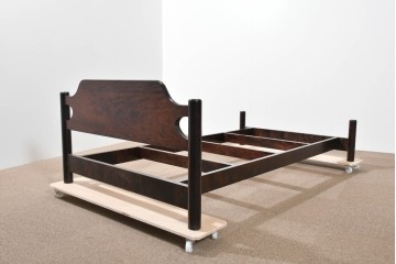 中古　美品　松本民芸家具　637型ベッドS　シンプルで飽きのこないデザインが魅力のシングルベッドフレーム　(R-085389)