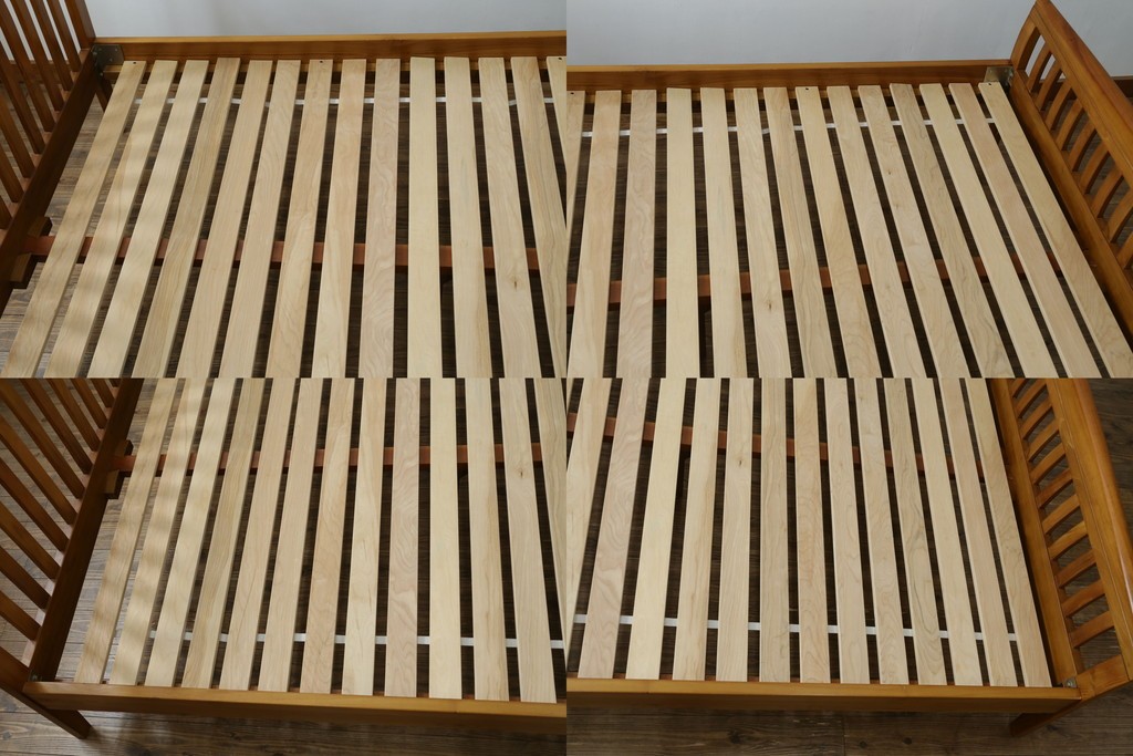 中古　美品　希少な廃番品　チーク無垢材　SCANTEAK(スキャンティーク)　天然木の温もりを感じられるダブルサイズのベッドフレーム　(R-085391)