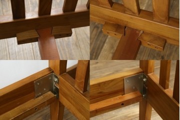 中古　美品　希少な廃番品　チーク無垢材　SCANTEAK(スキャンティーク)　天然木の温もりを感じられるダブルサイズのベッドフレーム　(R-085391)