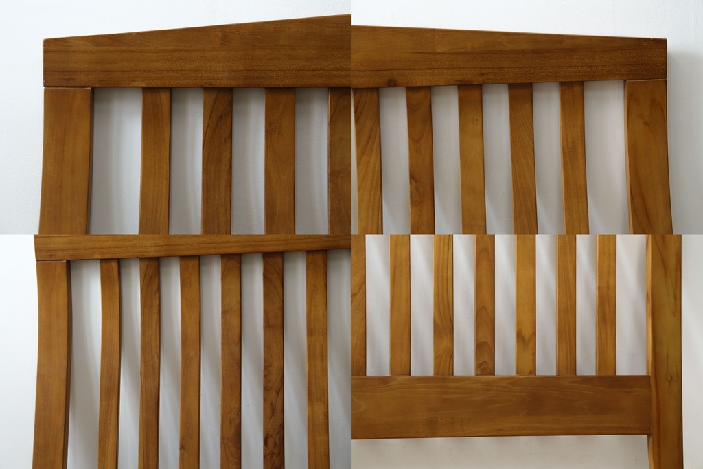 中古　美品　希少な廃番品　チーク無垢材　SCANTEAK(スキャンティーク)　天然木の温もりを感じられるダブルサイズのベッドフレーム　(R-085391)