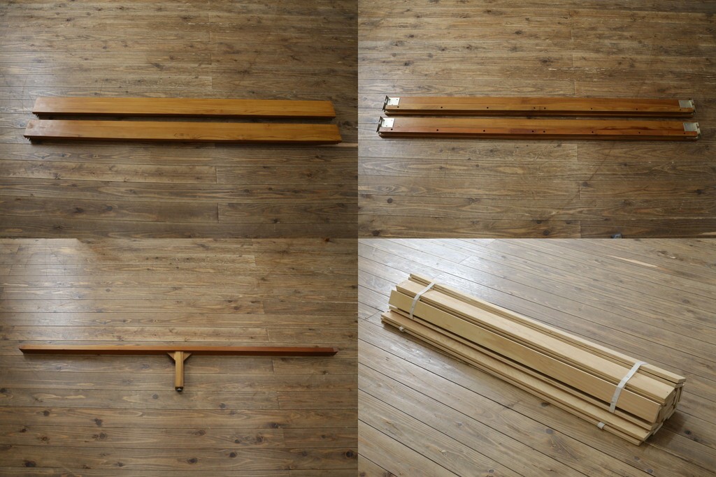 中古　美品　希少な廃番品　チーク無垢材　SCANTEAK(スキャンティーク)　天然木の温もりを感じられるダブルサイズのベッドフレーム　(R-085391)