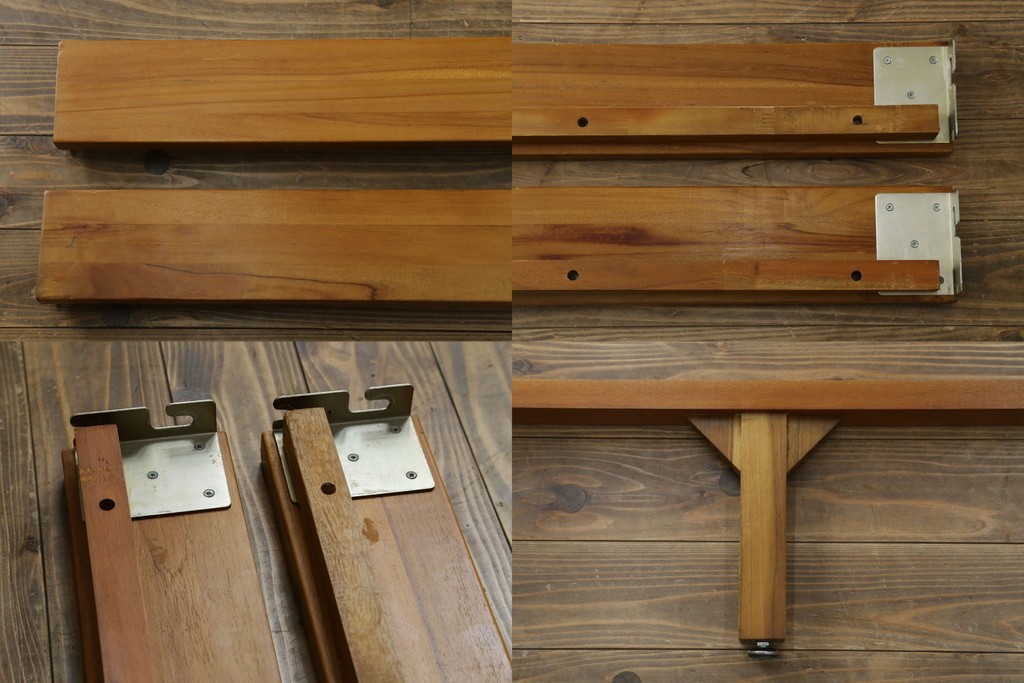 中古　美品　希少な廃番品　チーク無垢材　SCANTEAK(スキャンティーク)　天然木の温もりを感じられるダブルサイズのベッドフレーム　(R-085391)