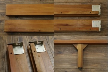 中古　美品　希少な廃番品　チーク無垢材　SCANTEAK(スキャンティーク)　天然木の温もりを感じられるダブルサイズのベッドフレーム　(R-085391)