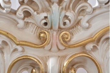 中古　イタリア高級家具　SILIK(シリック)　ロココ調装飾が華やかなベッドフレーム(キングサイズ)　定価約125万円相当　(R-085394)