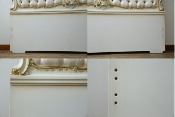 中古　イタリア高級家具　SILIK(シリック)　ロココ調装飾が華やかなキングサイズのベッドフレーム　定価約125万円相当　(R-085394)