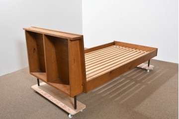 中古　TRUCK FURNITURE(トラックファニチャー)　ナラ材　レンジベッド　素朴な木味が魅力のシングルサイズベッドフレーム　定価約33万円　(R-085399)