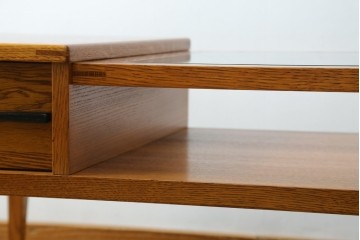 中古　美品　ACME Furniture(アクメ ファニチャー)　JETTY(ジェッティ)　見せる収納が楽しめるガラス天板のコーヒーテーブル　定価約12万円　(R-085408)