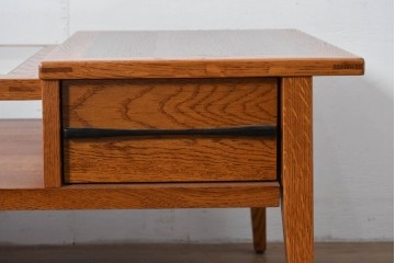 中古　美品　ACME Furniture(アクメ ファニチャー)　JETTY(ジェッティ)　見せる収納が楽しめるガラス天板のコーヒーテーブル　定価約12万円相当　(R-085408)