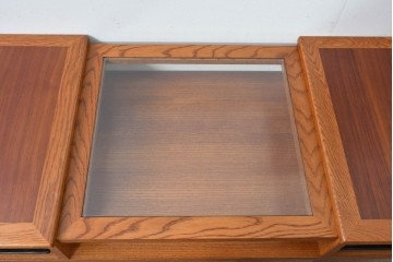 中古　美品　ACME Furniture(アクメ ファニチャー)　JETTY(ジェッティ)　見せる収納が楽しめるガラス天板のコーヒーテーブル　定価約12万円相当　(R-085408)