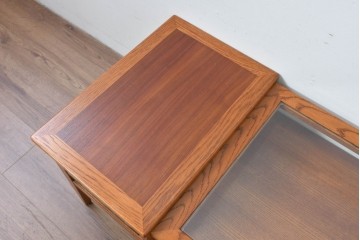 中古　美品　ACME Furniture(アクメ ファニチャー)　JETTY(ジェッティ)　見せる収納が楽しめるガラス天板のコーヒーテーブル　定価約12万円相当　(R-085408)