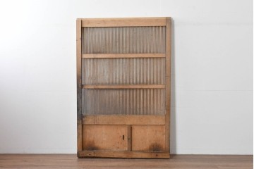和製アンティーク　明治～大正期　格子意匠が味わい深い格子蔵戸1枚　(R-085409)