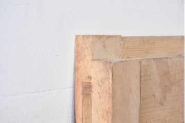 和製アンティーク　明治～大正期　格子意匠が味わい深い格子蔵戸1枚　(R-085409)