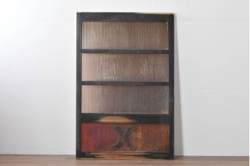 和製アンティーク　明治～大正期　格子意匠が味わい深い格子蔵戸1枚　(R-085409)