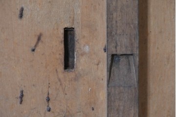 和製アンティーク　明治～大正期　格子意匠が味わい深い格子蔵戸1枚　(R-085409)