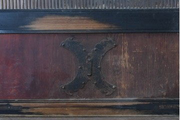 和製アンティーク　明治～大正期　格子意匠が味わい深い格子蔵戸1枚　(R-085409)