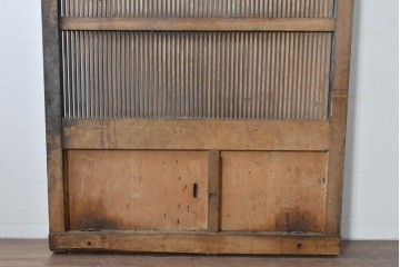 和製アンティーク　明治～大正期　格子意匠が味わい深い格子蔵戸1枚　(R-085409)