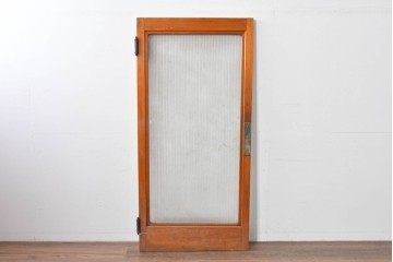 ヴィンテージ建具　リブ入りの大きなガラスが魅力の扉1枚　(R-085411)