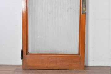 ヴィンテージ建具　リブ入りの大きなガラスが魅力の扉1枚　(R-085411)