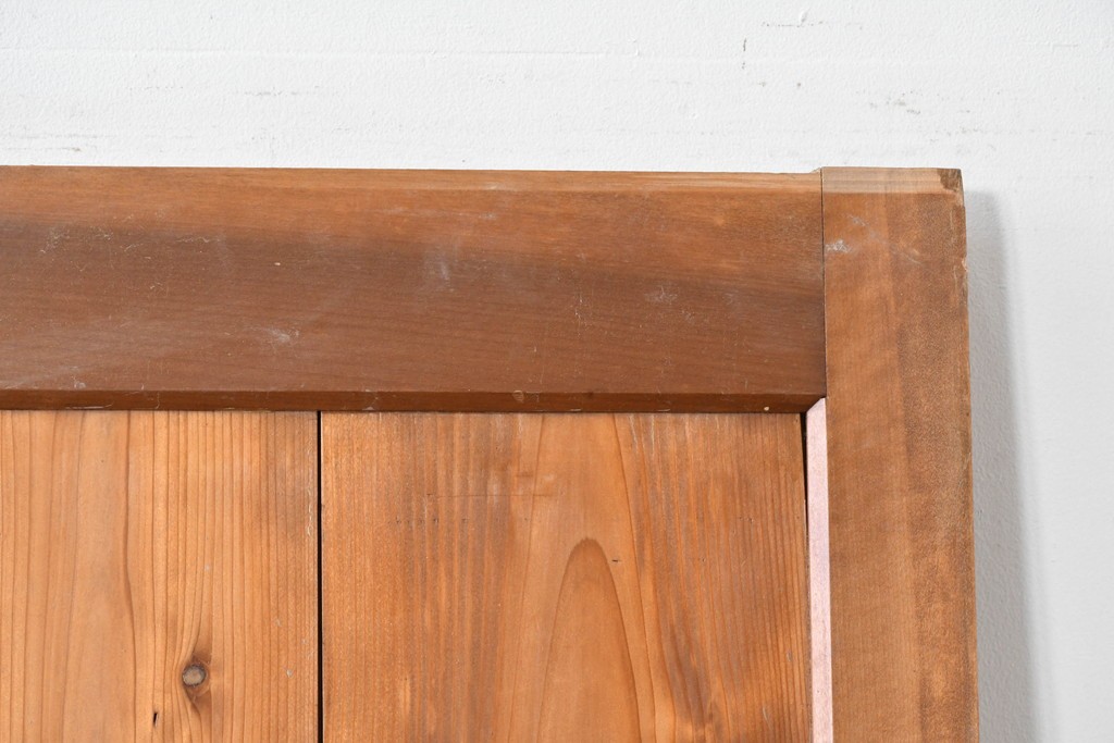 アンティーク建具　素朴な木肌と腰金物が印象的な蔵戸1枚　(R-085412)