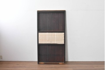 アンティーク建具　縦桟格子がすっきりとした印象の障子帯戸1枚　(R-085417)